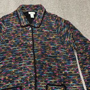 Vintage 90's Laura Ashley Cardigan Colorful Rainbow Grandma 1X/ XL